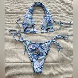 Multicolor Blue Bikini